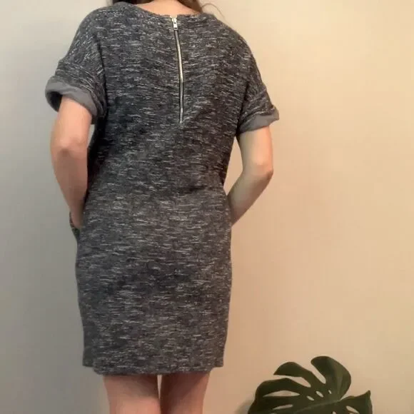 Vince Tweed Pocket Knit Mini Shift Dress M